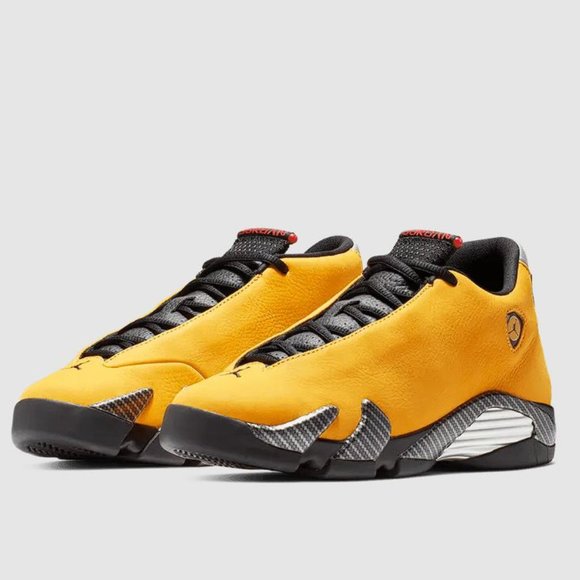 NIKE Men\'s Air Jordan 14 Retro Reverse Ferrari Shoes Size 6Y in University Gold